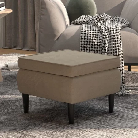 Stool with light gray velvet wooden legs by vidaXL, Folding stools and chairs - Ref: Foro24-329436, Price: 72,50 €, Discount: %