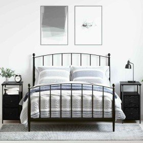 Armario de Noche con cajón 2 pcs Roble negro 30 x 60 x 60 cm