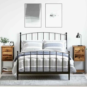 Armario de Noche con cajón 2 pcs Madera vieja 32 x 42 x 70 cm