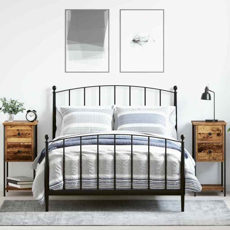 Armario de Noche con cajón 2 pcs Madera vieja 32 x 42 x 70 cm