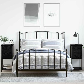 Armario de Noche con cajón 2 pcs Roble negro 32 x 42 x 70 cm