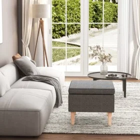 Stool with wooden legs upholstered in light gray fabric by vidaXL, Folding stools and chairs - Ref: Foro24-329425, Price: 80,...