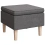 Stool with wooden legs upholstered in light gray fabric by vidaXL, Folding stools and chairs - Ref: Foro24-329425, Price: 80,...