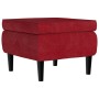 Hocker mit Holzbeinen aus rotem Samt von vidaXL, Klapphocker und Stühle - Ref: Foro24-329441, Preis: 86,79 €, Rabatt: %