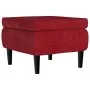 Stool with red velvet wooden legs by vidaXL, Folding stools and chairs - Ref: Foro24-329441, Price: 82,99 €, Discount: %