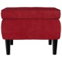 Hocker mit Holzbeinen aus rotem Samt von vidaXL, Klapphocker und Stühle - Ref: Foro24-329441, Preis: 86,79 €, Rabatt: %