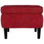 Hocker mit Holzbeinen aus rotem Samt von vidaXL, Klapphocker und Stühle - Ref: Foro24-329441, Preis: 82,99 €, Rabatt: %