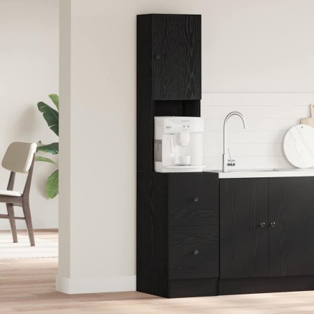 Gabinete de cocina con cajón Roble negro Madera contrachapada