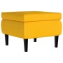 Hocker mit Holzbeinen aus gelbem Samt von vidaXL, Klapphocker und Stühle - Ref: Foro24-329443, Preis: 78,75 €, Rabatt: %
