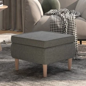 Hocker mit Holzbeinen, gepolstert mit hellgrauem Stoff von vidaXL, Klapphocker und Stühle - Ref: Foro24-329446, Preis: 76,92 ...