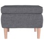 Stool with wooden legs upholstered in light gray fabric by vidaXL, Folding stools and chairs - Ref: Foro24-329446, Price: 78,...