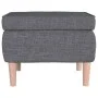 Stool with wooden legs upholstered in light gray fabric by vidaXL, Folding stools and chairs - Ref: Foro24-329446, Price: 76,...