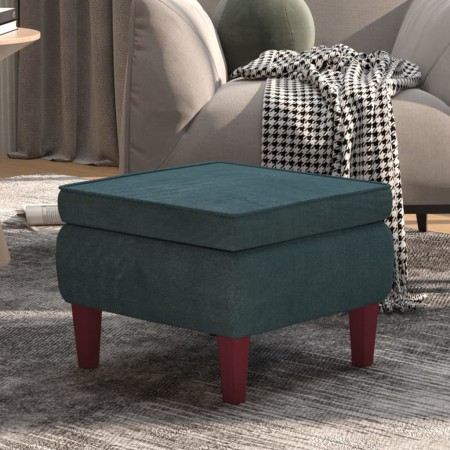 Hocker mit Holzbeinen aus blauem Samt von vidaXL, Klapphocker und Stühle - Ref: Foro24-329456, Preis: 78,71 €, Rabatt: %
