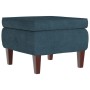 Hocker mit Holzbeinen aus blauem Samt von vidaXL, Klapphocker und Stühle - Ref: Foro24-329456, Preis: 78,71 €, Rabatt: %