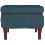 Hocker mit Holzbeinen aus blauem Samt von vidaXL, Klapphocker und Stühle - Ref: Foro24-329456, Preis: 78,71 €, Rabatt: %