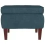 Hocker mit Holzbeinen aus blauem Samt von vidaXL, Klapphocker und Stühle - Ref: Foro24-329456, Preis: 77,29 €, Rabatt: %