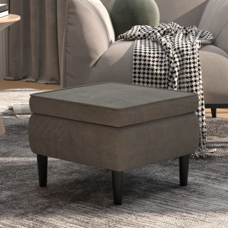 Taburete con patas de madera terciopelo gris oscuro von vidaXL, Klapphocker und Stühle - Ref: Foro24-329437, Preis: 64,12 €, ...