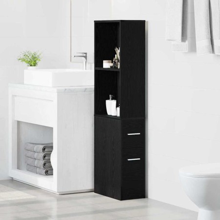 Armario de Baño Estrecho Roble negro 22 x 41 x 135 cm
