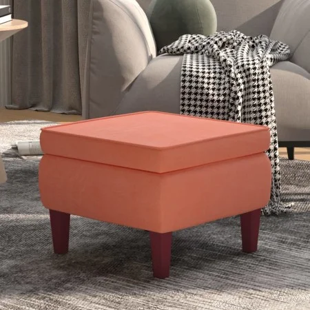 Taburete con patas de madera terciopelo rosa by vidaXL, Folding stools and chairs - Ref: Foro24-329461, Price: 72,30 €, Disco...