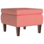 Taburete con patas de madera terciopelo rosa by vidaXL, Folding stools and chairs - Ref: Foro24-329461, Price: 73,83 €, Disco...