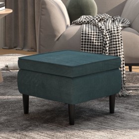 Taburete con patas de madera terciopelo azul de vidaXL, Taburetes y sillas plegables - Ref: Foro24-329435, Precio: 78,92 €, D...