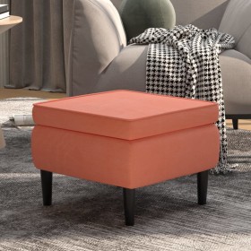 Taburete con patas de madera terciopelo rosa von vidaXL, Klapphocker und Stühle - Ref: Foro24-329440, Preis: 78,92 €, Rabatt: %