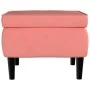 Taburete con patas de madera terciopelo rosa von vidaXL, Klapphocker und Stühle - Ref: Foro24-329440, Preis: 77,50 €, Rabatt: %