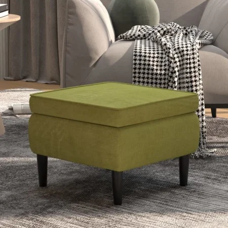 Stool with light green velvet wooden legs by vidaXL, Folding stools and chairs - Ref: Foro24-329439, Price: 67,63 €, Discount: %