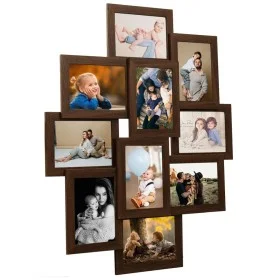Collage frame for photos 10x(10x15 cm) dark brown MDF by vidaXL, Photo frames - Ref: Foro24-332778, Price: 28,14 €, Discount: %