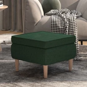 Stool with wooden legs upholstered in dark green fabric by vidaXL, Folding stools and chairs - Ref: Foro24-329452, Price: 78,...