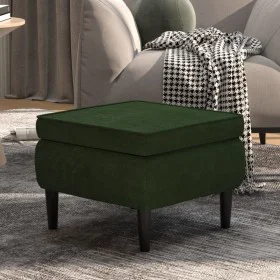 Hocker mit Holzbeinen aus dunkelgrünem Samt von vidaXL, Klapphocker und Stühle - Ref: Foro24-329438, Preis: 102,35 €, Rabatt: %