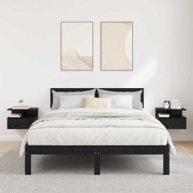 Mesita Flotante con cajón 2 pcs Roble Negro 40 x 31 x 27 cm en Mesitas de noche | Comprar online en Foro24