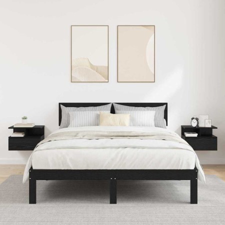 Mesita Flotante con cajón 2 pcs Roble negro 40 x 31 x 27 cm