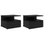 Mesita Flotante con cajón 2 pcs Roble negro 40 x 31 x 27 cm