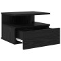 Mesita Flotante con cajón 2 pcs Roble negro 40 x 31 x 27 cm