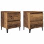 Armario de Noche 2 pcs Madera vieja 40 x 35 x 50 cm