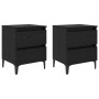 Armario de Noche 2 pcs Roble negro 40 x 35 x 50 cm