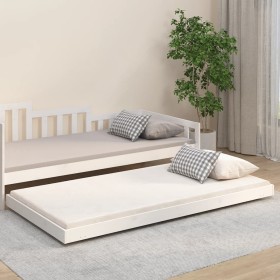 Estructura de cama madera maciza de pino blanco 90x200 cm de vidaXL, Camas y somieres - Ref: Foro24-823495, Precio: 90,65 €, ...