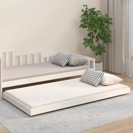 Massiver Bettrahmen aus weißem Kiefernholz, 90 x 200 cm von vidaXL, Betten und Lattenroste - Ref: Foro24-823495, Preis: 90,65...