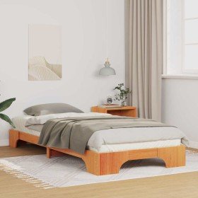 Estructura de cama Marrón 100 x 210 cm Madera maciza de pino en Camas y somieres | Comprar online en Foro24