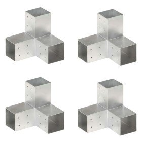Conectores de postes en Y 4 uds metal galvanizado 81x81 mm