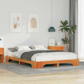 Estructura de cama Marrón 140 x 210 cm Madera
