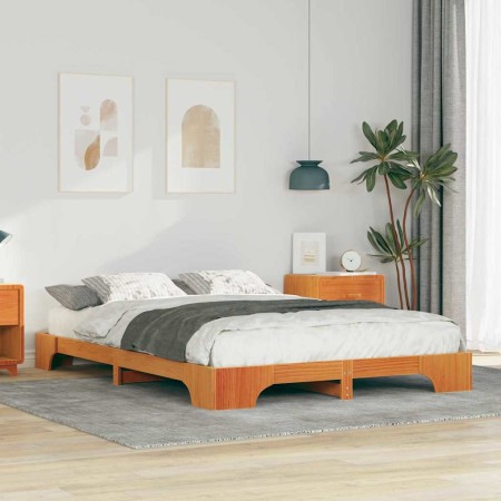 Estructura de cama Marrón 140 x 210 cm Madera