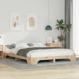 Estructura de cama Marrón 160 x 210 cm Madera de pino macizo en Camas y somieres | Comprar online en Foro24