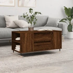 Oak brown engineered wood coffee table 102x44.5x50 cm by vidaXL, Coffee table - Ref: Foro24-830995, Price: 77,83 €, Discount: %