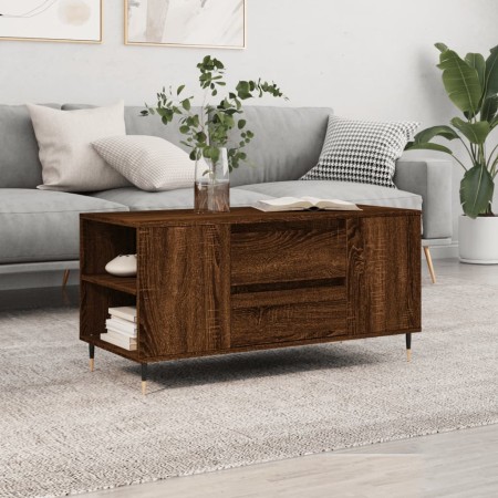 Oak brown engineered wood coffee table 102x44.5x50 cm by vidaXL, Coffee table - Ref: Foro24-830995, Price: 78,75 €, Discount: %