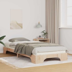 Estructura de cama Marrón 90 x 220 cm Madera maciza de pino