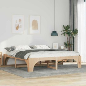 Estructura de cama Marrón 180 x 200 cm Madera de pino macizo en Camas y somieres | Comprar online en Foro24
