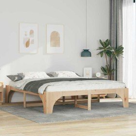 Estructura de cama Marrón 180 x 200 cm Madera de pino macizo en Camas y somieres | Comprar online en Foro24