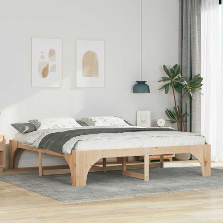 Estructura de cama Marrón 180 x 200 cm Madera de pino macizo en Camas y somieres | Comprar online en Foro24